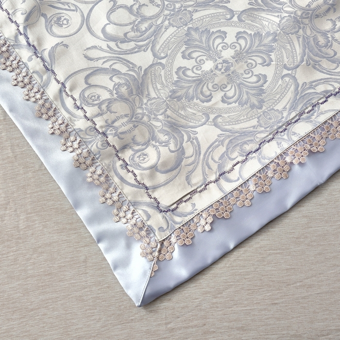 91家纺网 家纺一手货源 找家纺 OL家纺 2025新款亲肤丝加棉提花四件套 华丽盛典-卡其灰