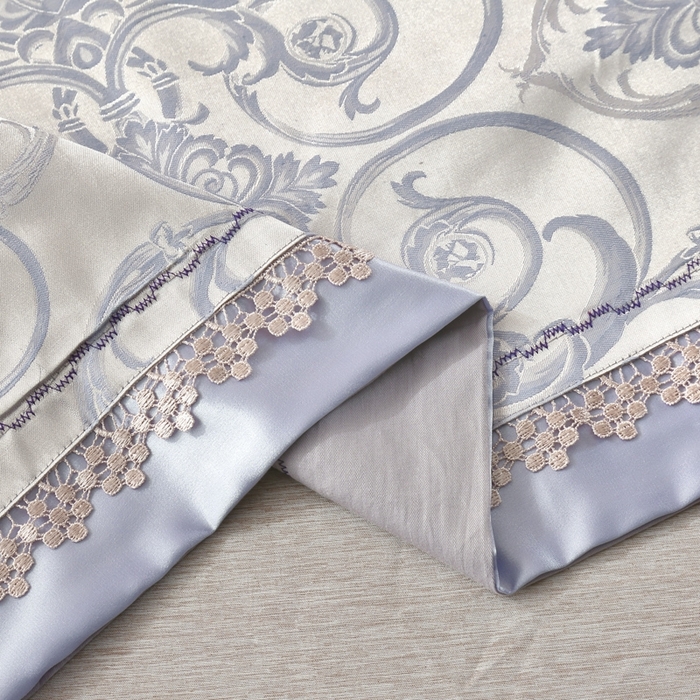 91家纺网 家纺一手货源 找家纺 OL家纺 2025新款亲肤丝加棉提花四件套 华丽盛典-卡其灰