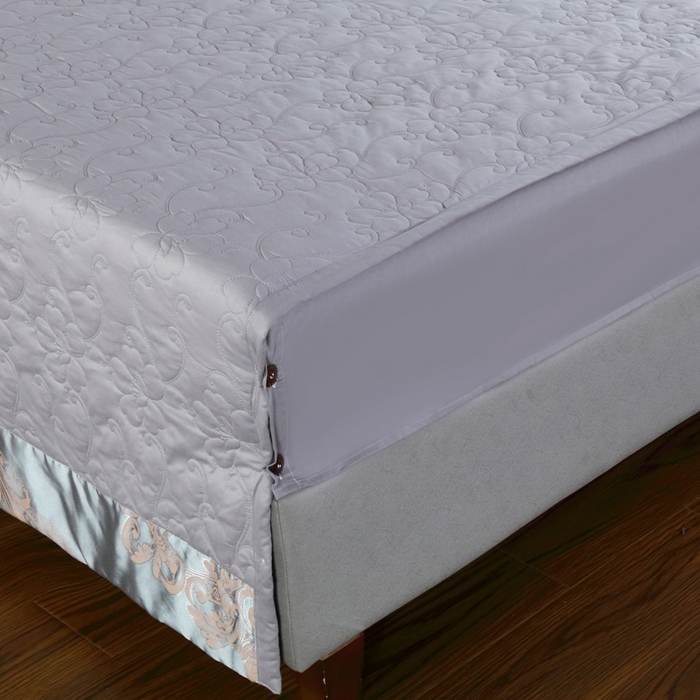 91家纺网 家纺一手货源 找家纺 OL家纺 2025新款亲肤丝加棉提花四件套 喀秋莎-灰绿