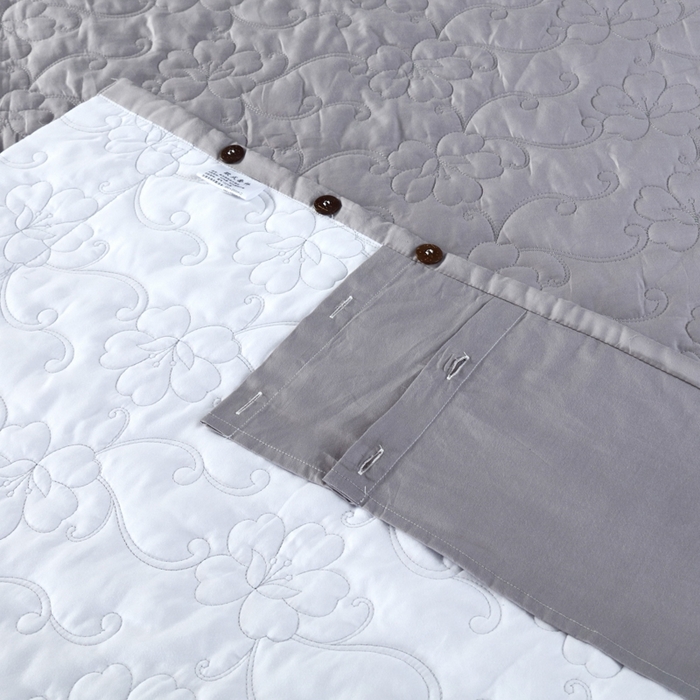 91家纺网 家纺一手货源 找家纺 OL家纺 2025新款亲肤丝加棉提花四件套 喀秋莎-灰绿