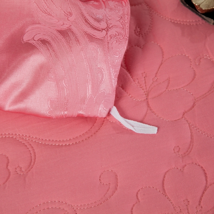 91家纺网 家纺一手货源 找家纺 OL家纺 2025新款亲肤丝加棉提花四件套 蜜月花期-夕阳红