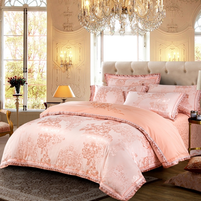 91家纺网 家纺一手货源 找家纺 OL家纺 2025新款亲肤丝加棉提花四件套 蜜月花期-象牙玉