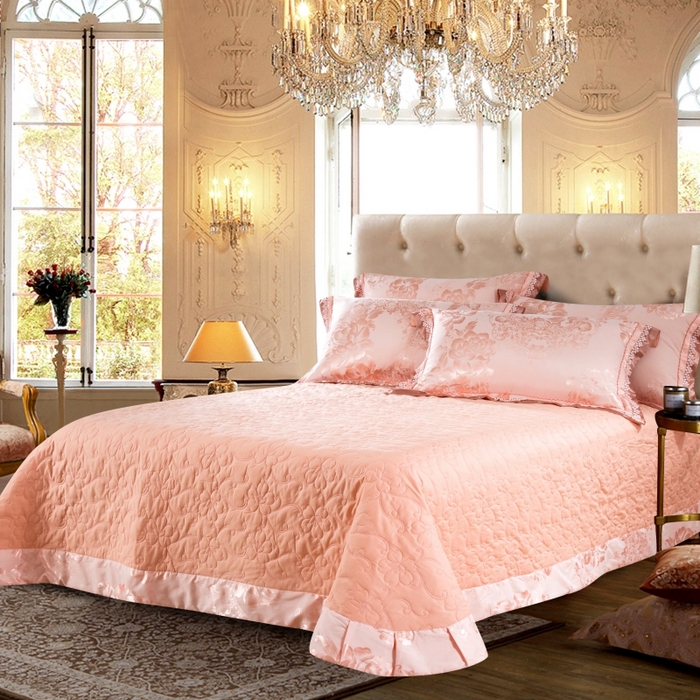 91家纺网 家纺一手货源 找家纺 OL家纺 2025新款亲肤丝加棉提花四件套 蜜月花期-象牙玉