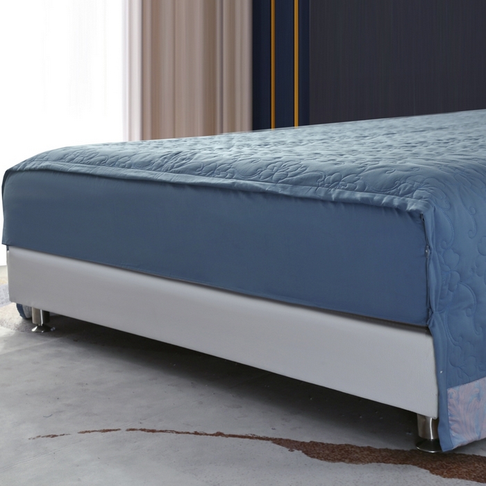 91家纺网 家纺一手货源 找家纺 OL家纺 2025新款亲肤丝加棉提花四件套 莫奈情怀-浅兰