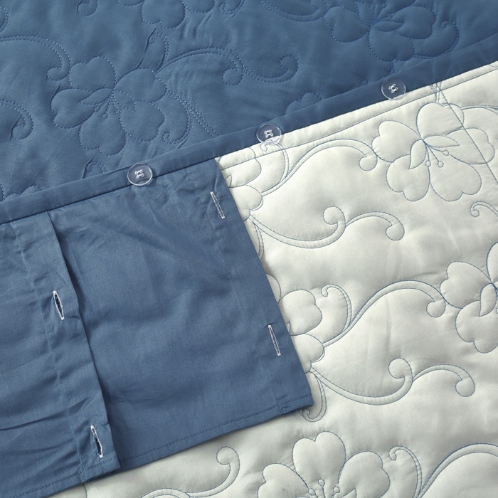 91家纺网 家纺一手货源 找家纺 OL家纺 2025新款亲肤丝加棉提花四件套 莫奈情怀-浅兰