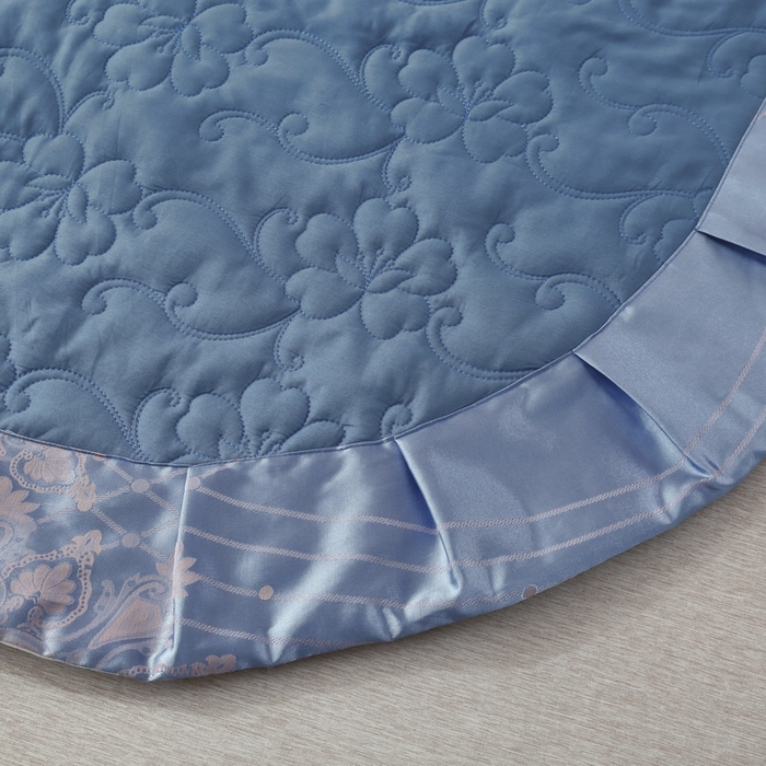 91家纺网 家纺一手货源 找家纺 OL家纺 2025新款亲肤丝加棉提花四件套 莫奈情怀-浅兰