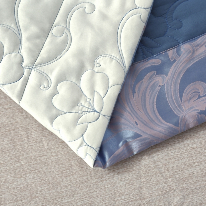 91家纺网 家纺一手货源 找家纺 OL家纺 2025新款亲肤丝加棉提花四件套 莫奈情怀-浅兰