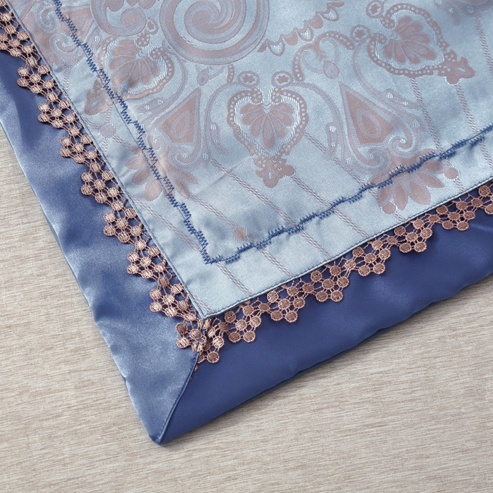 91家纺网 家纺一手货源 找家纺 OL家纺 2025新款亲肤丝加棉提花四件套 莫奈情怀-浅兰