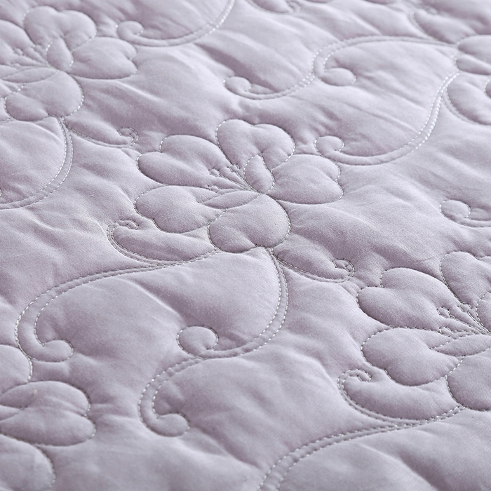 91家纺网 家纺一手货源 找家纺 OL家纺 2025新款亲肤丝加棉提花四件套 纽约风情-银灰