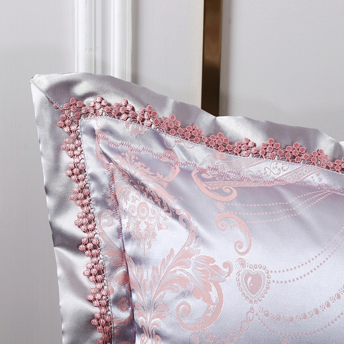 91家纺网 家纺一手货源 找家纺 OL家纺 2025新款亲肤丝加棉提花四件套 纽约风情-银灰