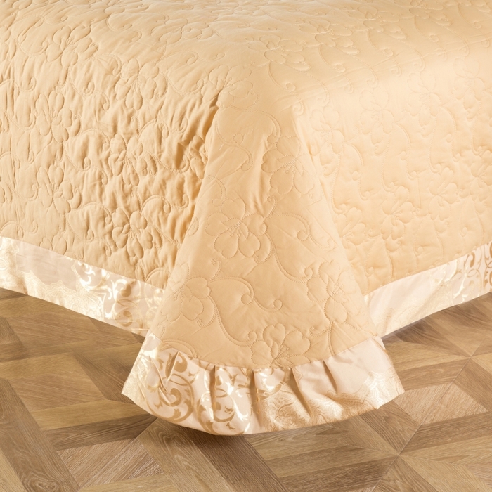 91家纺网 家纺一手货源 找家纺 OL家纺 2025新款亲肤丝加棉提花四件套 欧典风尚  驼色