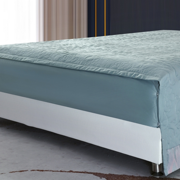 91家纺网 家纺一手货源 找家纺 OL家纺 2025新款亲肤丝加棉提花四件套 青春如歌-古典绿