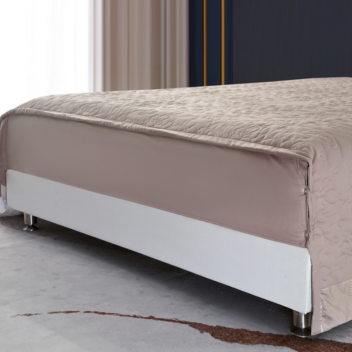 91家纺网 家纺一手货源 找家纺 OL家纺 2025新款亲肤丝加棉提花四件套 青春如歌-金灰