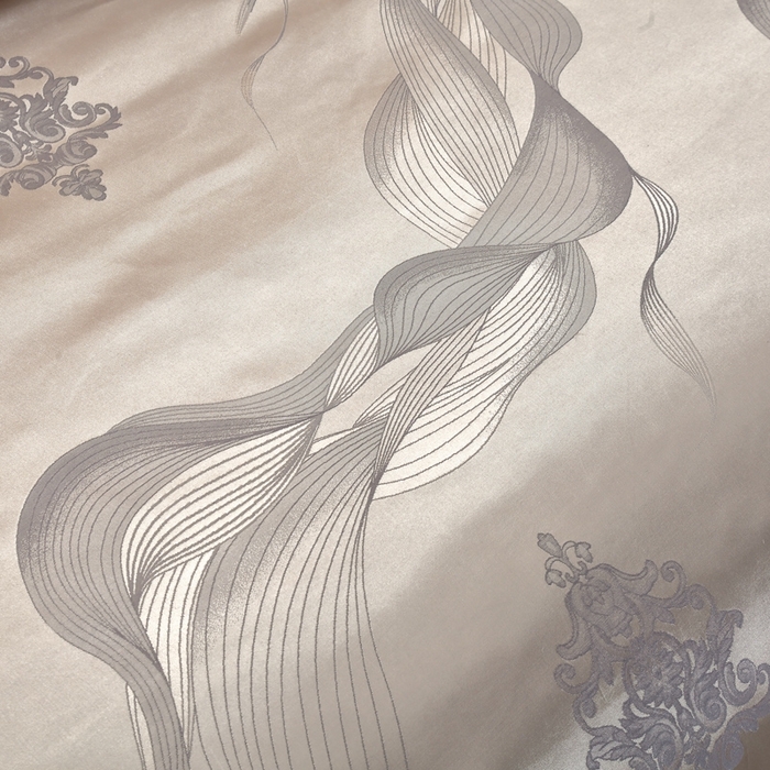 91家纺网 家纺一手货源 找家纺 OL家纺 2025新款亲肤丝加棉提花四件套 青春如歌-金灰