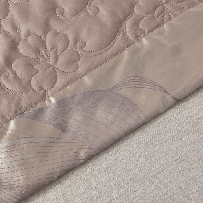 91家纺网 家纺一手货源 找家纺 OL家纺 2025新款亲肤丝加棉提花四件套 青春如歌-金灰