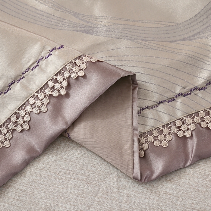 91家纺网 家纺一手货源 找家纺 OL家纺 2025新款亲肤丝加棉提花四件套 青春如歌-金灰