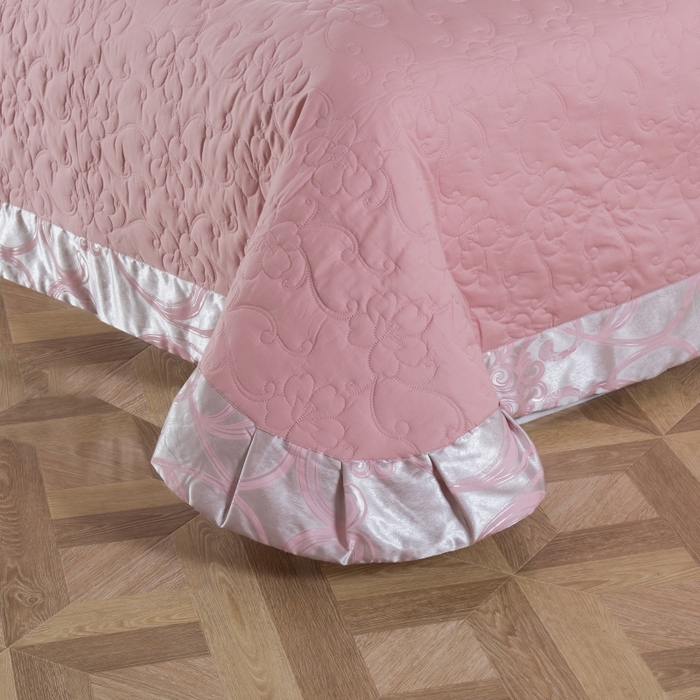 91家纺网 家纺一手货源 找家纺 OL家纺 2025新款亲肤丝加棉提花四件套 奢华古典  银粉