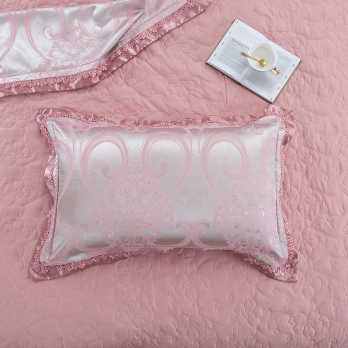 91家纺网 家纺一手货源 找家纺 OL家纺 2025新款亲肤丝加棉提花四件套 奢华古典  银粉