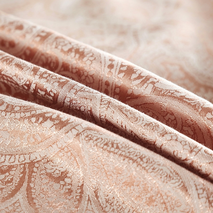 91家纺网 家纺一手货源 找家纺 OL家纺 2025新款亲肤丝加棉提花四件套 盛世繁华-咖驼