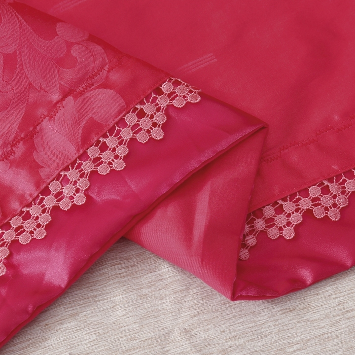 91家纺网 家纺一手货源 找家纺 OL家纺 2025新款亲肤丝加棉提花四件套 双喜龙凤-大红