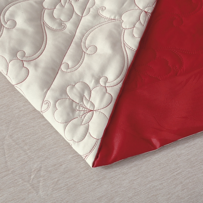 91家纺网 家纺一手货源 找家纺 OL家纺 2025新款亲肤丝加棉提花四件套 双喜龙凤-砖红