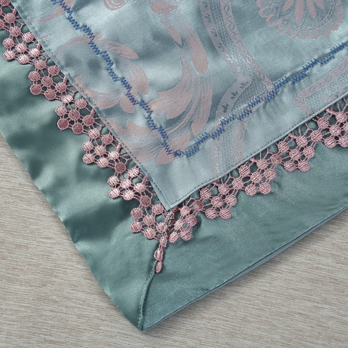 91家纺网 家纺一手货源 找家纺 OL家纺 2025新款亲肤丝加棉提花四件套 维纳斯-古典绿