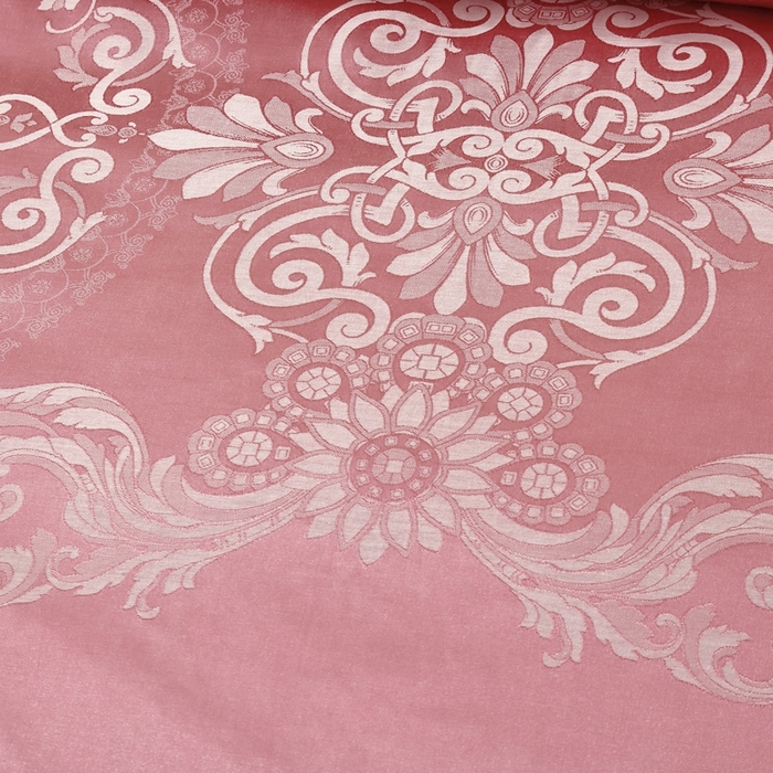 91家纺网 家纺一手货源 找家纺 OL家纺 2025新款亲肤丝加棉提花四件套 馨香甜梦-洋红