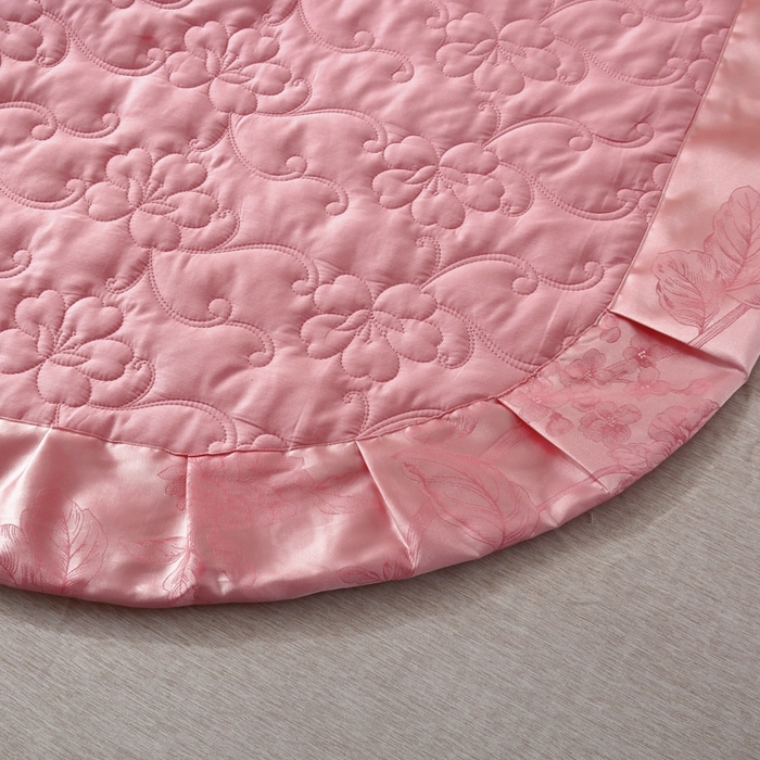 91家纺网 家纺一手货源 找家纺 OL家纺 2025新款亲肤丝加棉提花四件套 馨香甜梦-洋红