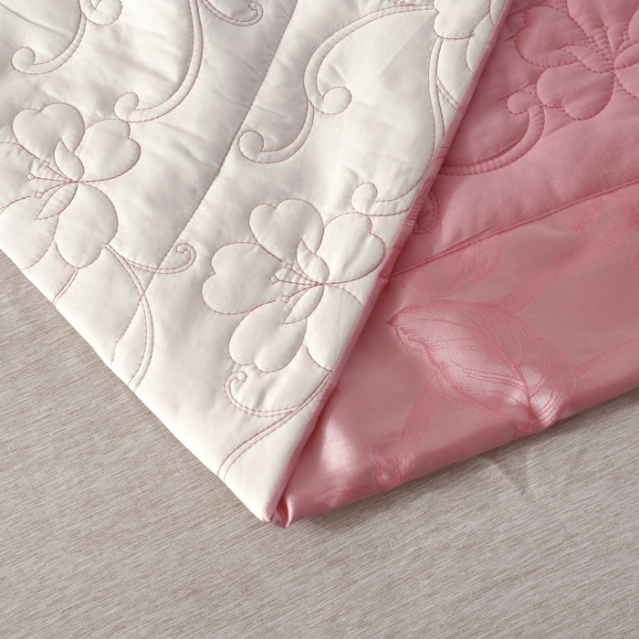 91家纺网 家纺一手货源 找家纺 OL家纺 2025新款亲肤丝加棉提花四件套 馨香甜梦-洋红