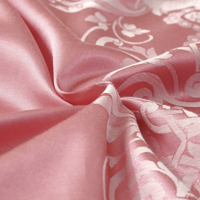 91家纺网 家纺一手货源 找家纺 OL家纺 2025新款亲肤丝加棉提花四件套 馨香甜梦-洋红