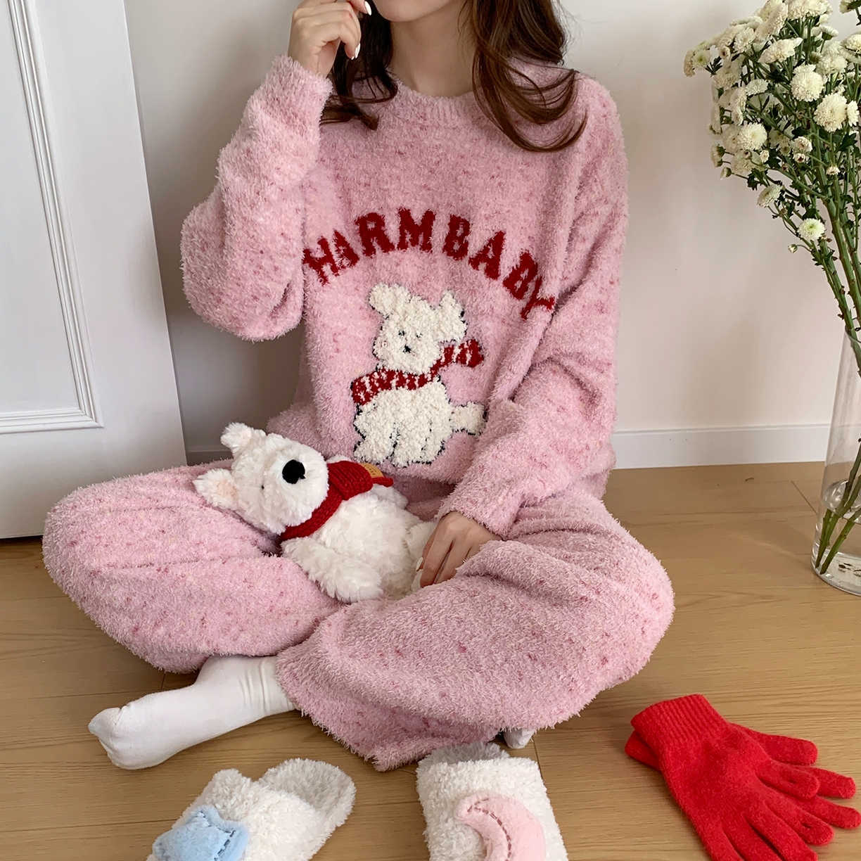 91家纺网 家纺一手货源 找家纺 多乐娜 2025新款半边绒家居服（会员拿货-5元，控价最低零售价138元起！） 粉彩小狗