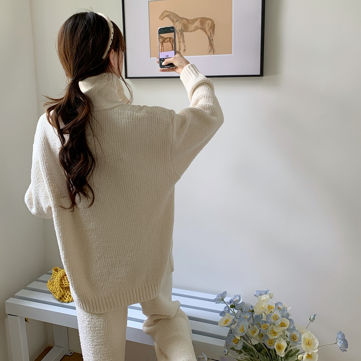 91家纺网 家纺一手货源 找家纺 多乐娜 2025新款半边绒家居服（会员拿货-5元，控价最低零售价138元起！） 白色开衫