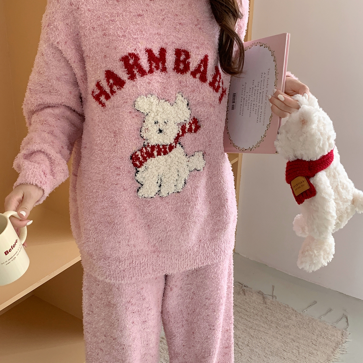 91家纺网 家纺一手货源 找家纺 多乐娜 2025新款半边绒家居服（会员拿货-5元，控价最低零售价138元起！） 粉彩小狗