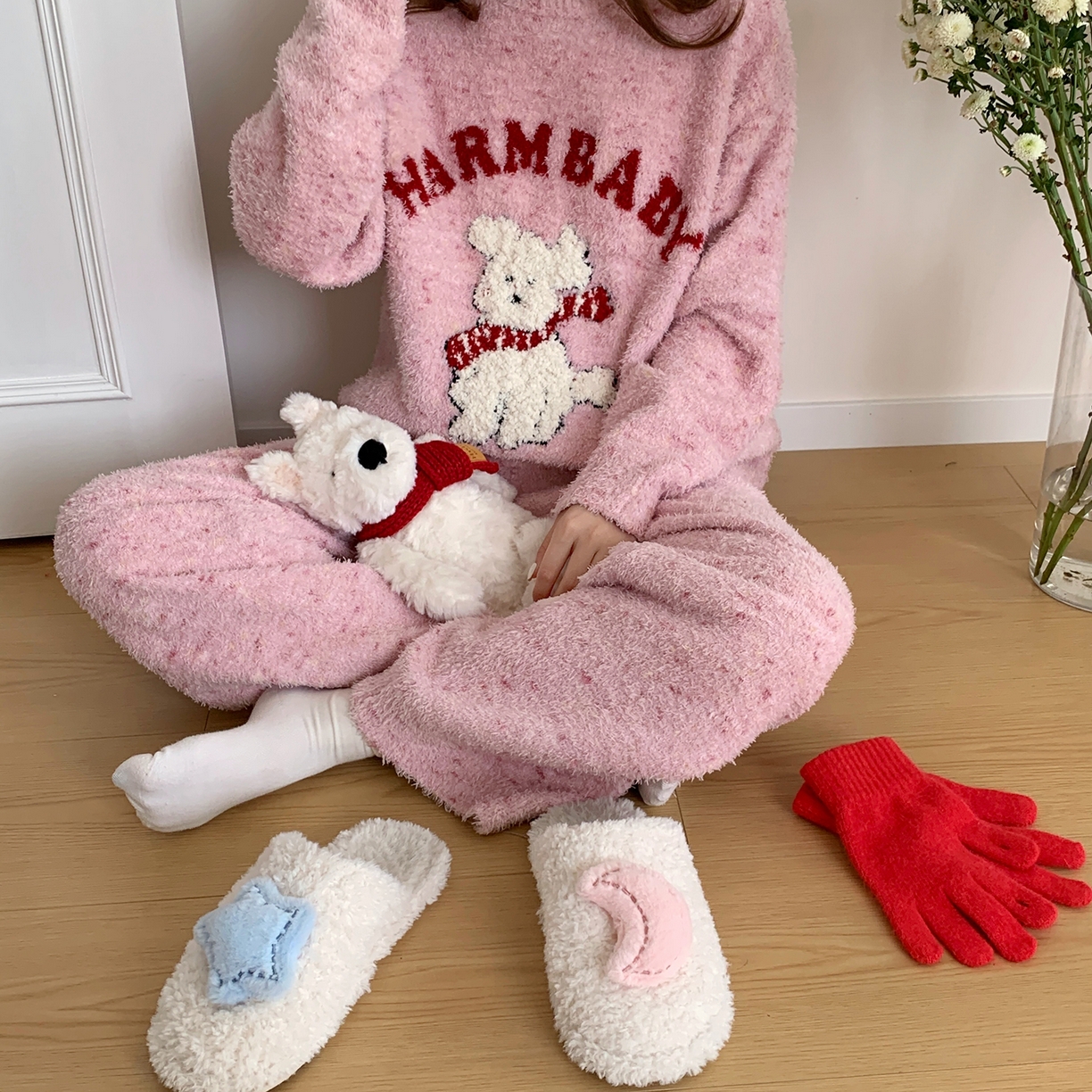 91家纺网 家纺一手货源 找家纺 多乐娜 2025新款半边绒家居服（会员拿货-5元，控价最低零售价138元起！） 粉彩小狗