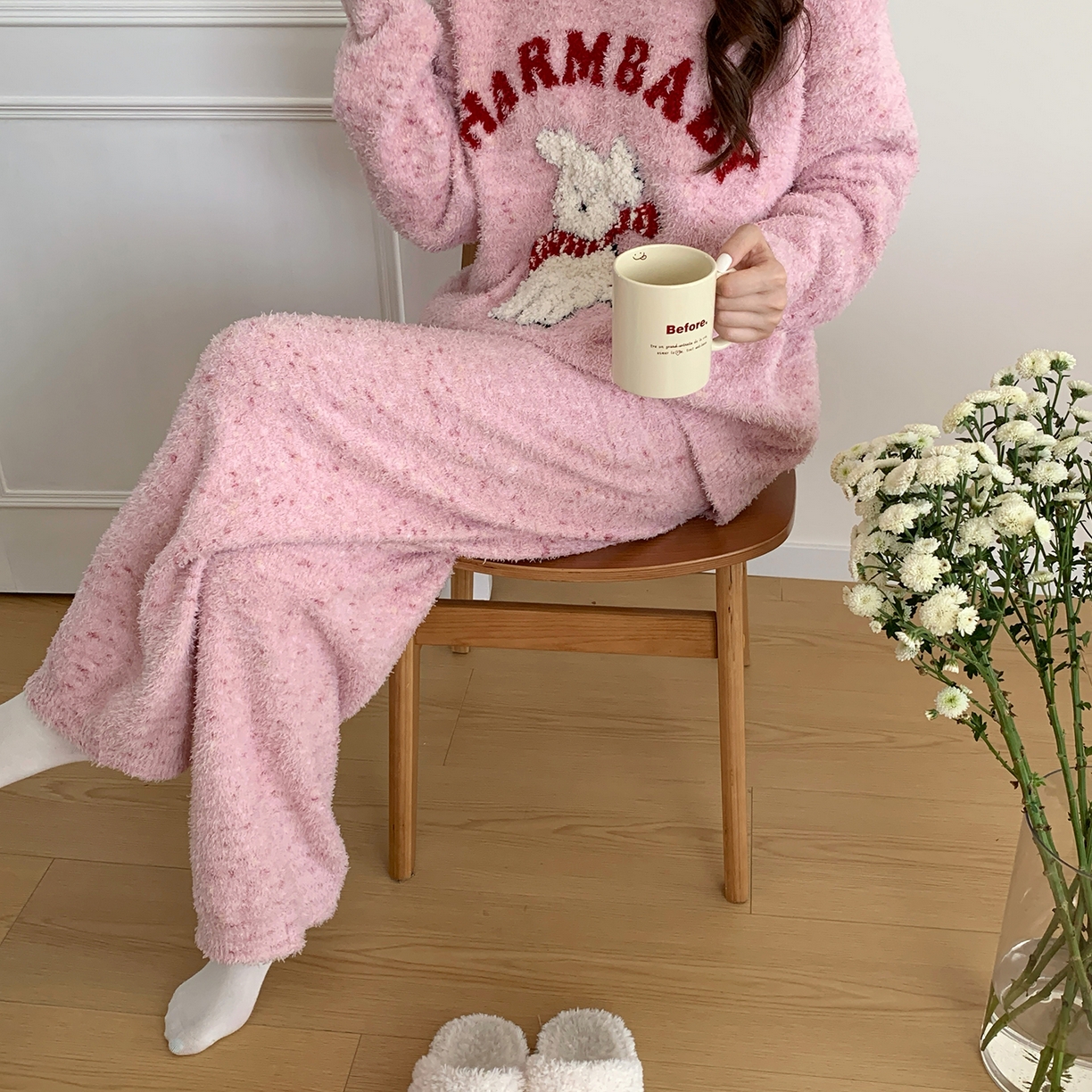 91家纺网 家纺一手货源 找家纺 多乐娜 2025新款半边绒家居服（会员拿货-5元，控价最低零售价138元起！） 粉彩小狗