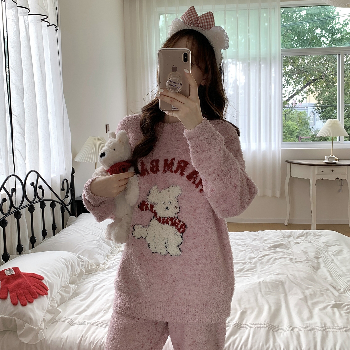 91家纺网 家纺一手货源 找家纺 多乐娜 2025新款半边绒家居服（会员拿货-5元，控价最低零售价138元起！） 粉彩小狗