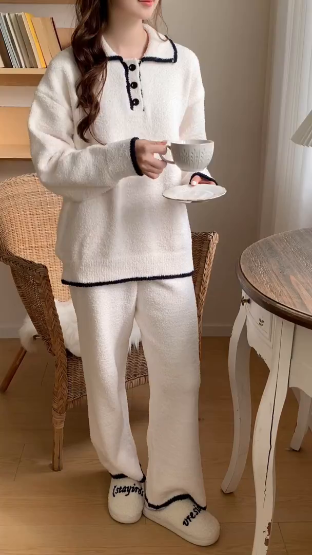 91家纺网 家纺一手货源 找家纺 多乐娜 2025新款半边绒家居服（会员拿货-5元，控价最低零售价138元起！） 泡芙小白