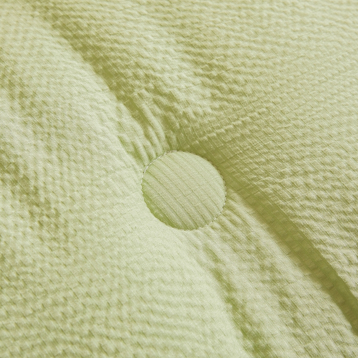 91家纺网 家纺一手货源 找家纺 欢乐季2025新款7A抗菌A类提花皱皱纱大豆纤维被四季被+被芯 香草绿