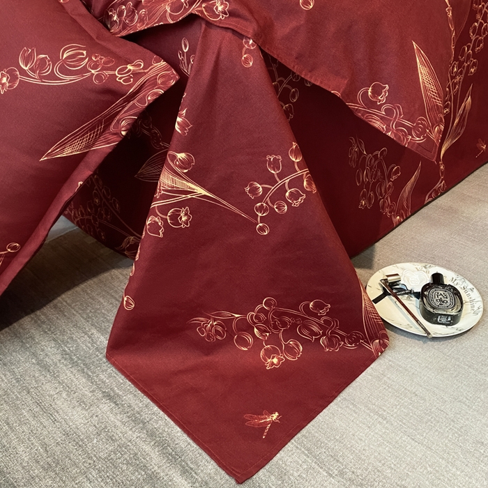 91家纺网 家纺一手货源 找家纺 典雅家纺 爆款新花色印花植物羊绒四件套磨毛四件套学生季 江南春