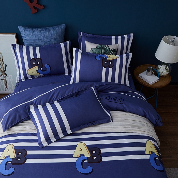 91家纺网 家纺一手货源 找家纺 典雅家纺 爆款新花色印花植物羊绒四件套磨毛四件套学生季 快乐时光