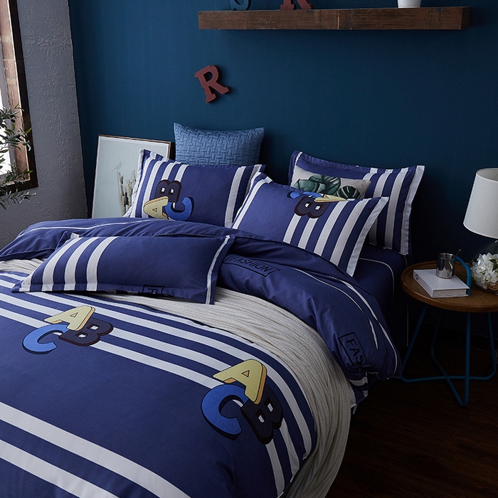 典雅家纺 爆款新花色印花植物羊绒四件套磨毛四件套学生季 快乐时光