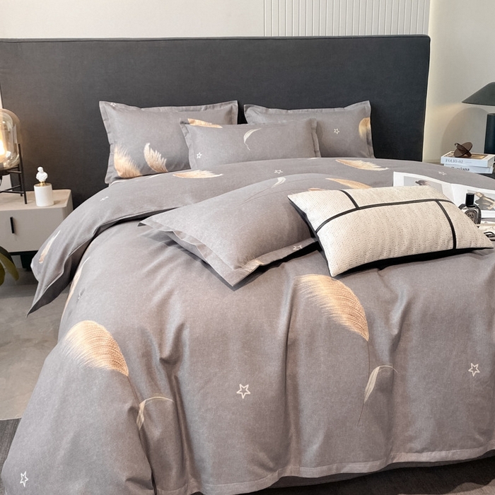 91家纺网 家纺一手货源 找家纺 典雅家纺 爆款新花色印花植物羊绒四件套磨毛四件套学生季 苇花飞扬