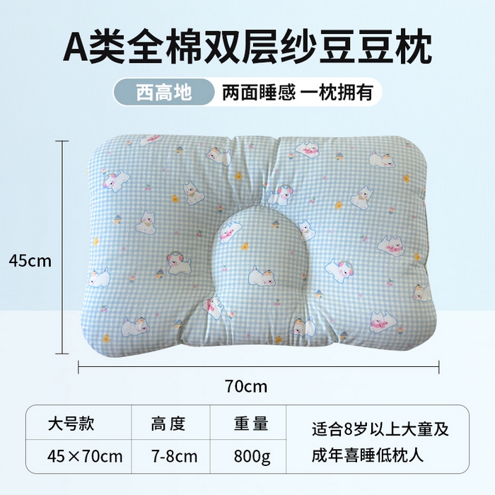 91家纺网 家纺一手货源 找家纺 （总）北鸣有鱼枕芯馆 2025新款漫画家系列全棉双层纱豆豆枕枕头枕芯