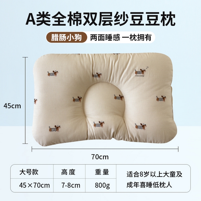 91家纺网 家纺一手货源 找家纺 （总）北鸣有鱼枕芯馆 2025新款漫画家系列全棉双层纱豆豆枕枕头枕芯