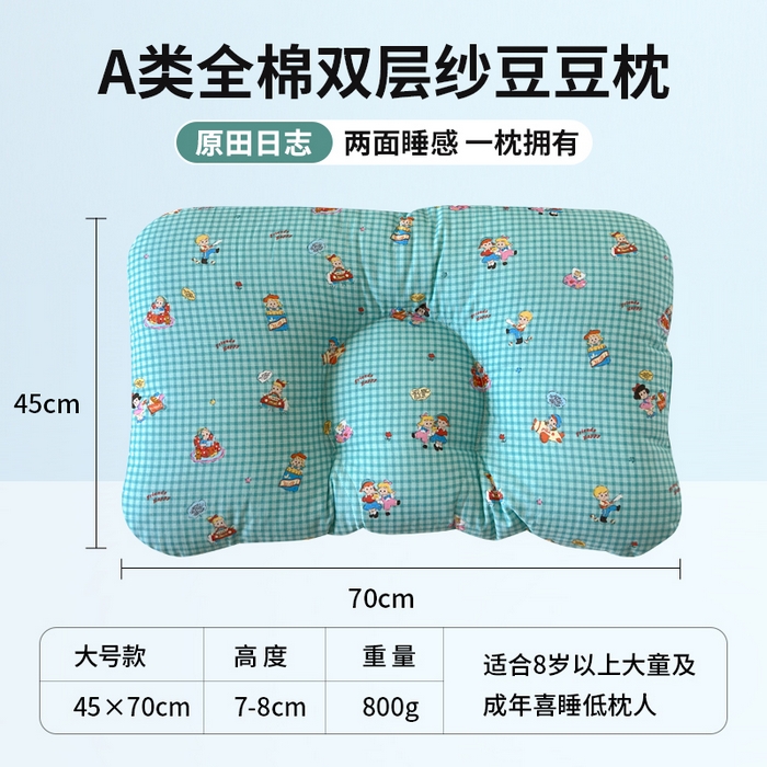 91家纺网 家纺一手货源 找家纺 北鸣有鱼枕芯馆 2025新款漫画家系列全棉双层纱豆豆枕枕头枕芯 原田日志-45x70cm