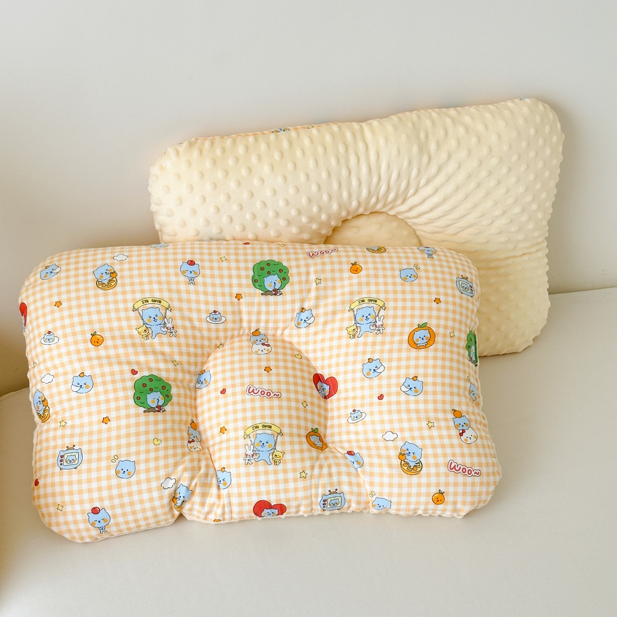 91家纺网 家纺一手货源 找家纺 北鸣有鱼枕芯馆 2025新款漫画家系列全棉双层纱豆豆枕枕头枕芯 橘子喵-40x60cm