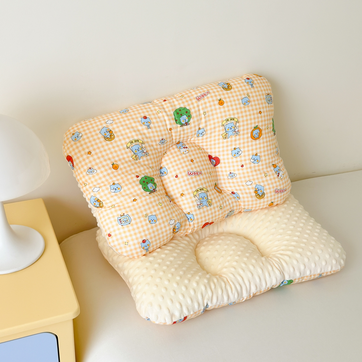 91家纺网 家纺一手货源 找家纺 北鸣有鱼枕芯馆 2025新款漫画家系列全棉双层纱豆豆枕枕头枕芯 橘子喵-30x50cm