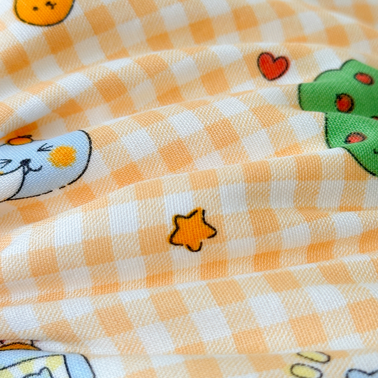 91家纺网 家纺一手货源 找家纺 北鸣有鱼枕芯馆 2025新款漫画家系列全棉双层纱豆豆枕枕头枕芯 橘子喵-40x60cm