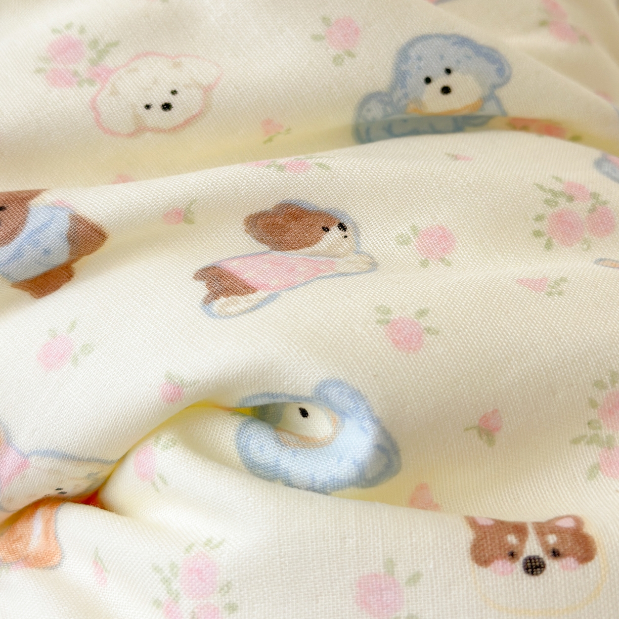 91家纺网 家纺一手货源 找家纺 北鸣有鱼枕芯馆 2025新款漫画家系列全棉双层纱豆豆枕枕头枕芯 奶芙狗-30x50cm