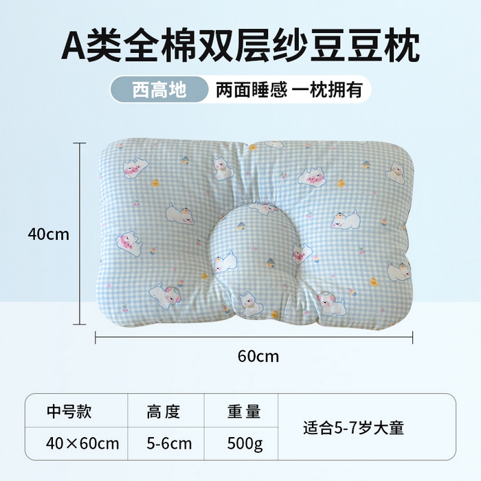 91家纺网 家纺一手货源 找家纺 （总）北鸣有鱼枕芯馆 2025新款漫画家系列全棉双层纱豆豆枕枕头枕芯